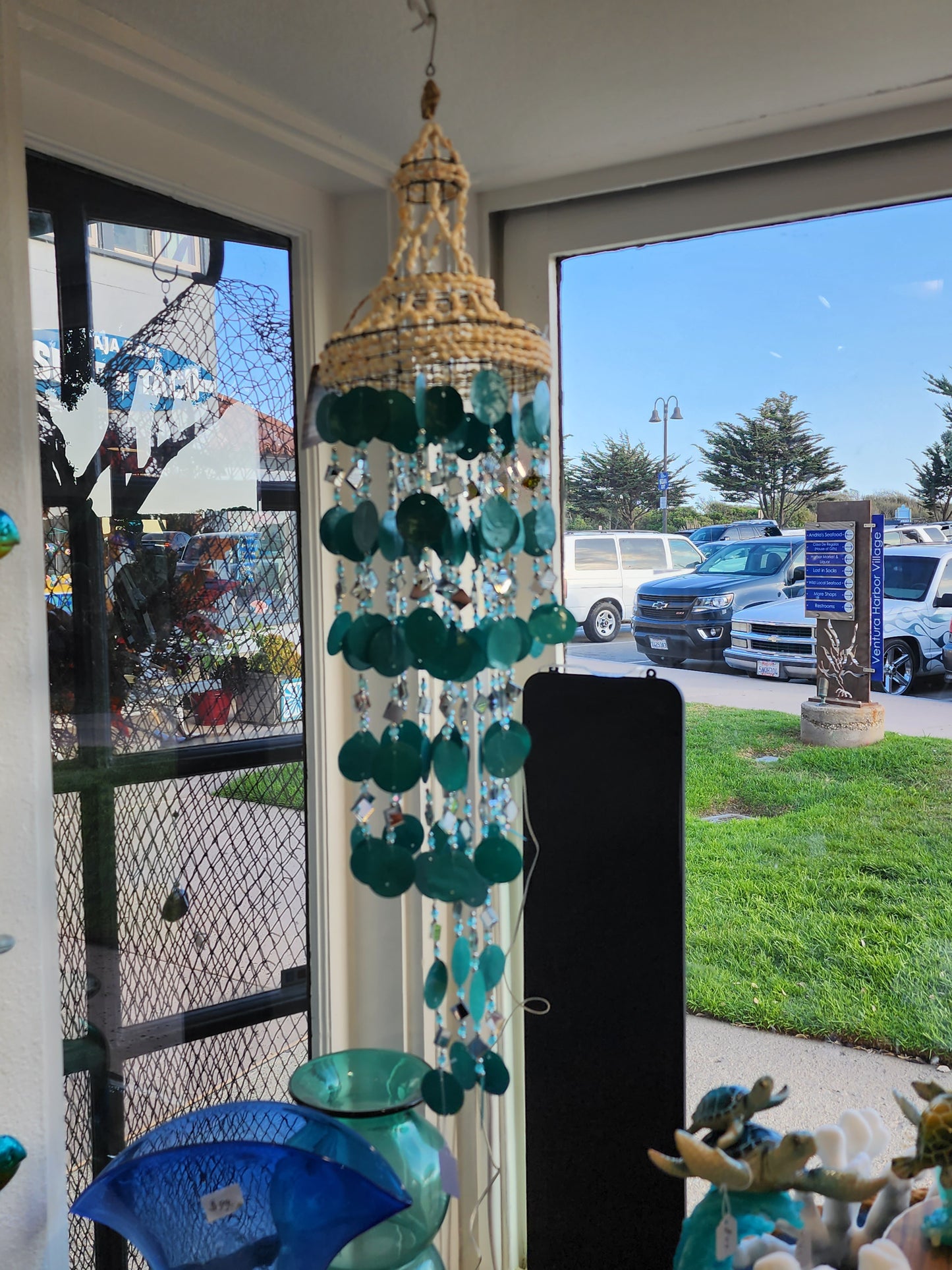 Turquoise Capiz Shell Mobile