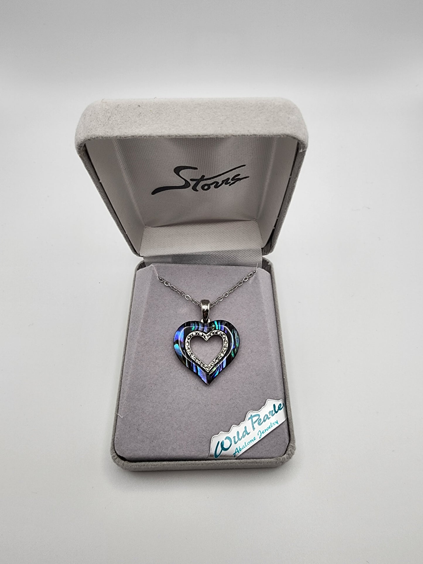Abalone with Silver Heart Necklace