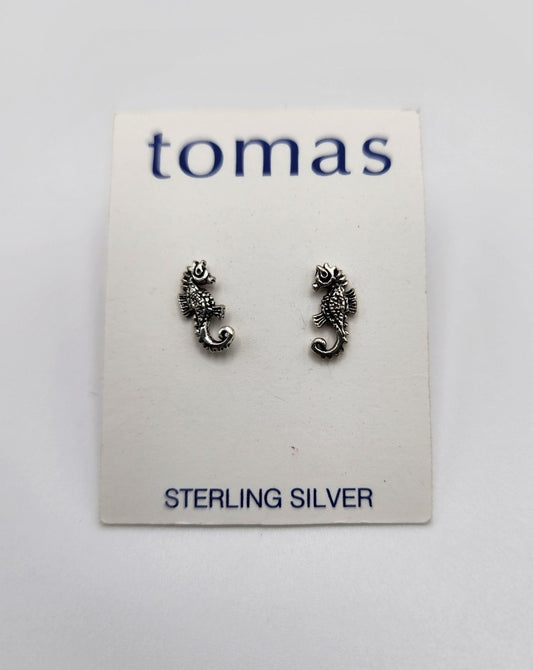 Sterling silver seahorse earrings
