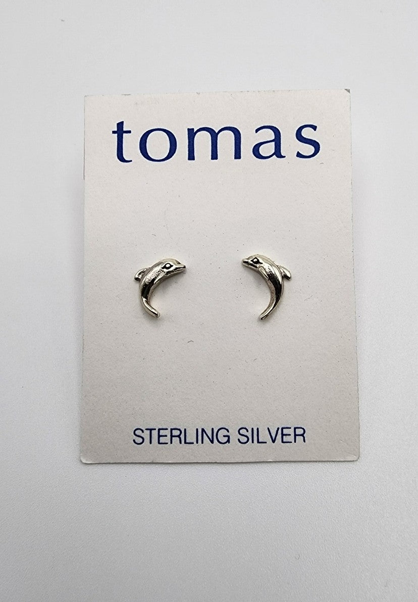 Sterling silver dolphin earrings